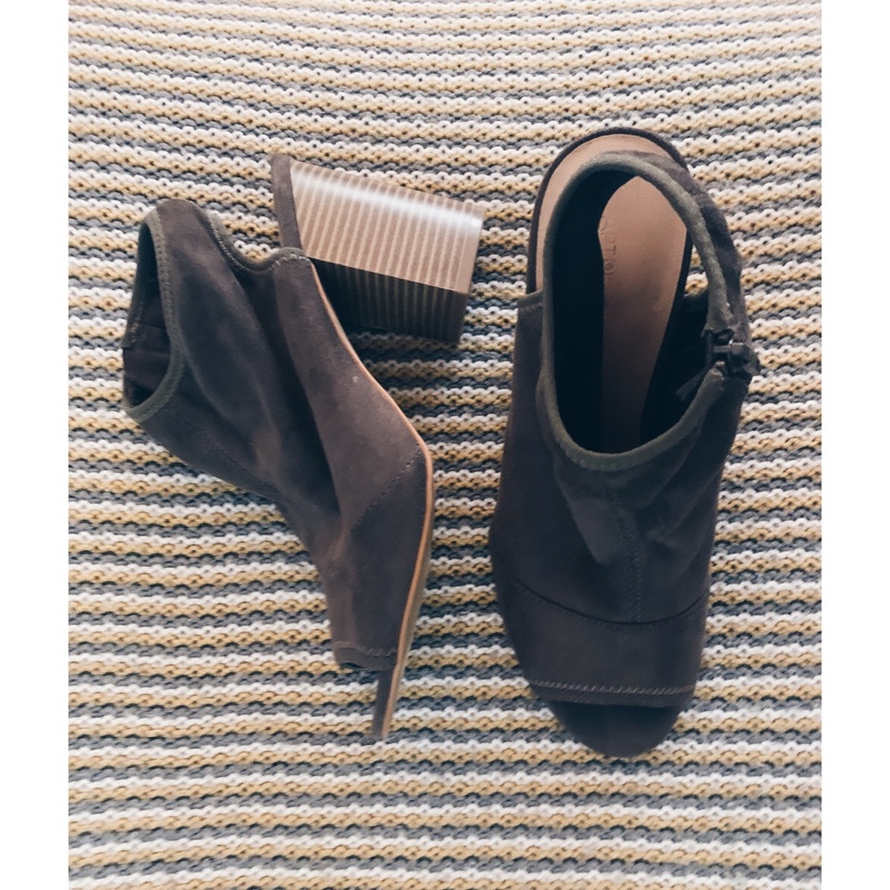 Apt 9 Stretch Suede Open Toe Booties - image 1